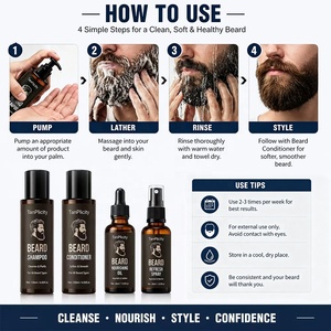 Kit per la Cura della <span class=keywords><strong>Barba</strong></span> OEM 60ml, Idratante Biologico Vegano alle Erbe per la Crescita di <span class=keywords><strong>Barba</strong></span> e Baffi, Rinfrescante per Uomini - Product Image 3