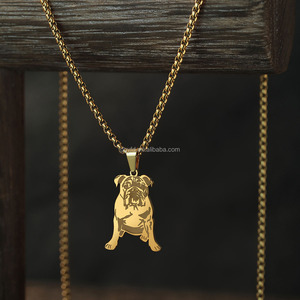 Collier avec pendentif personnalisé pour chien <span class=keywords><strong>Shar</strong></span> <span class=keywords><strong>Pei</strong></span>, plaqué or 18 carats, acier inoxydable 316L, gravure laser, bijou photo d'animal de compagnie, cadeau commémoratif - Product Image 1