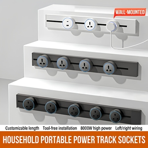 UK-Steckdosenleiste, Wandsteckdose, Schreibtisch-Stromschienensystem mit USB-Anschlüssen, 16A EU-Stecker-Standard, Universelle Stromschienensteckdose - Product Image 1