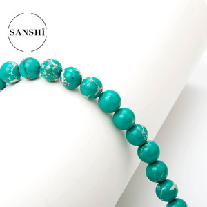 ลูกปัดหินแท้ทรงกลมแบบหลวมสีเทอร์ควอย<span class=keywords><strong>ส</strong></span>์พลอยเทอร์ควอยซ์ขนาดใหญ่ - Product Image 4