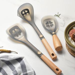 Ensemble d'ustensiles en silicone personnalisé : spatule, cuillère, louche, spatule à riz, résistant à la chaleur, compatible lave-vaisselle et four, pour cuisine domestique - Product Image 4