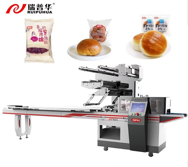 Ruipuhua Automatic Pizza Toast Croissant Pita Bread Bag Pillow Packing Machine