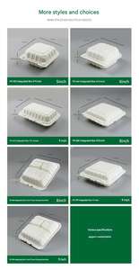 Boîte à lunch personnalisée en PP + carbonate de calcium, compatible micro-ondes, récipient à emporter, boîte à hamburger rectangulaire jetable, couvercle intégré - Product Image 6