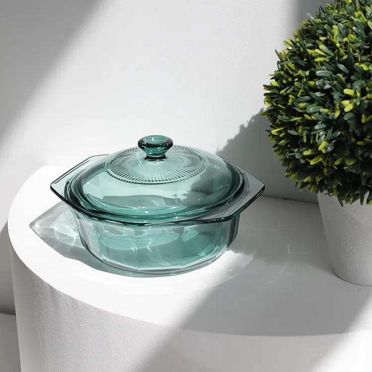 High Quality Glass Sugar Bowls With Lids Colored Borosilicate Glass Bowls Multi-Function Storage Jars Glass Bowl Set