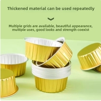 Gobelets à dessert jetables en aluminium doré de haute qualité, écologiques, avec couvercle en PET de 125 ml, pour les fêtes, vente en gros