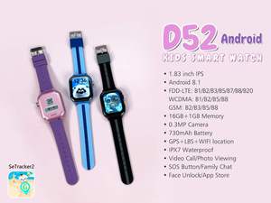 Montre connectée GPS pour enfants 2026 Private Mould D52 avec déverrouillage facial, assistant IA, appels vidéo 4G et suivi GPS - Product Image 6