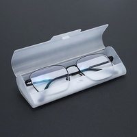 Étui à lunettes unisexe en plastique dépoli, gris transparent, noir, boîte de rangement pour montures optiques, étui à lunettes, vente en gros