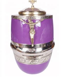 Urna Funeraria de Metal con Cruz para Cenizas Humanas, Urna Conmemorativa para Cenizas de Adultos, Urna Funeraria Católica de Metal con Cruz - Product Image 2