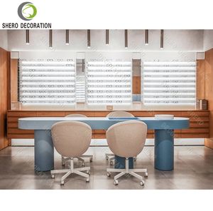 Vitrine d'exposition optique en bois au design exquis, personnalisée, multi-niveaux, avec éclairage - Product Image 1