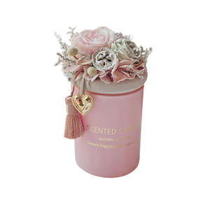 Velas perfumadas de cristal para Navidad, Cajas de Regalo de Navidad, con flores eternas hechas a mano, 5 unidades - Product Image 6