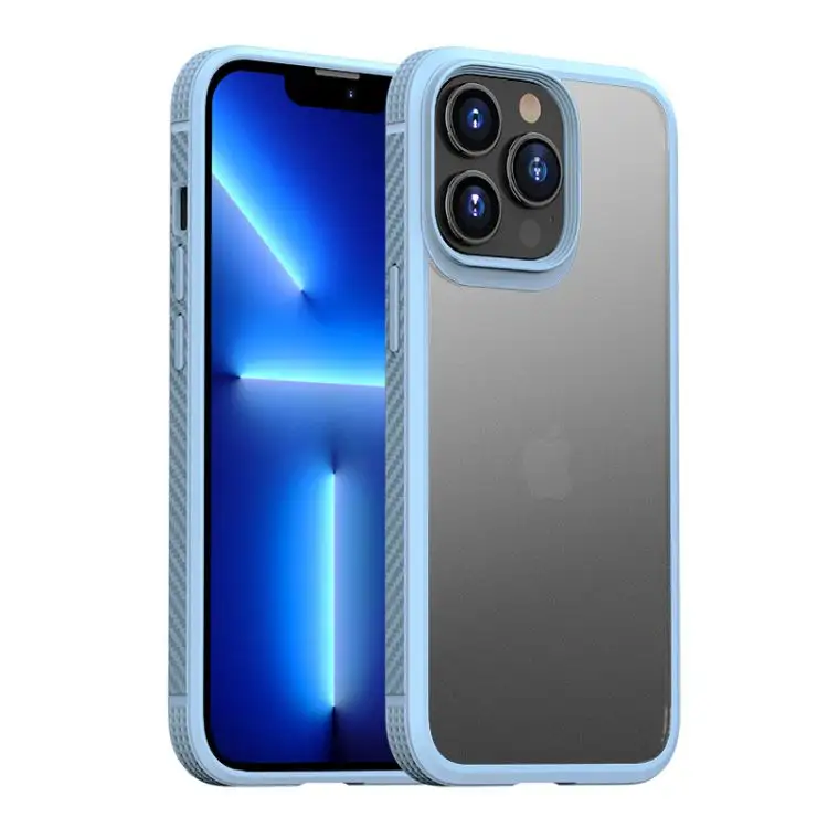 TPU Border Frosted Matte Translucent PC Phone Case For iPhone 14pro 13 Pro Max Case 12 11 Slim Back Cover