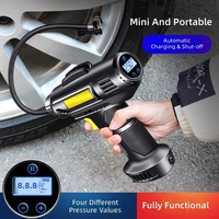 Portable High-Power Cordless Electric Car Air Pump & Tire Inflator Digital Display USB Charging Plastic Material for Vehicles