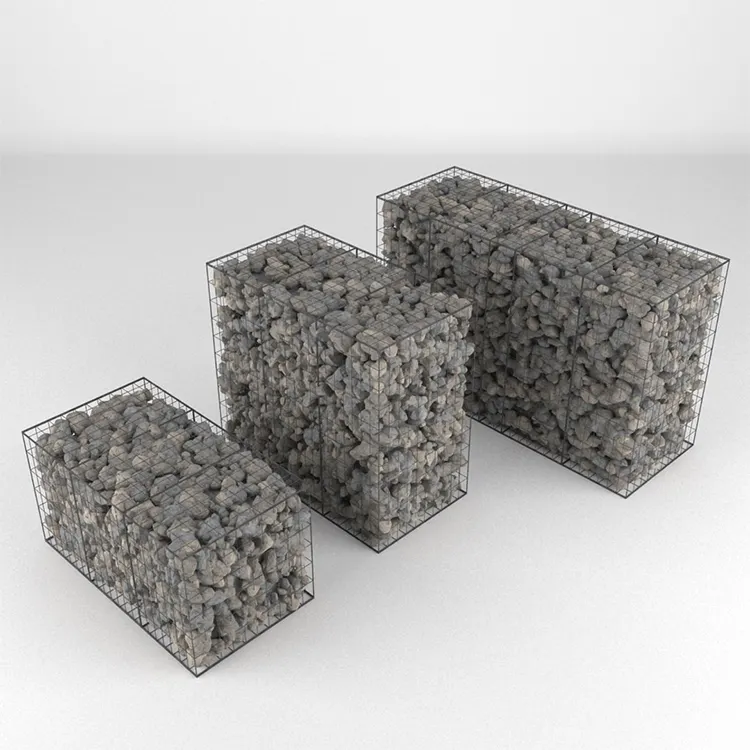 Einfach zu installierende kosten günstige sechseckige Gabionen box aus kunststoff beschichtetem Eisen Drahtgitter Gabionen-Wand boxen