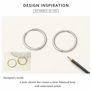 Classic Round Hoop <b>Earrings</b> Stainless Steel 14K Gold Vacuum Plated 24 mm Thin <b>Hinged</b> Circle Jewelry - Product Image 5