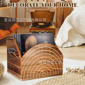 Wooden Vinyl <b>Record</b> <b>Rack</b> Magazine Organizer Desktop Storage Handmade Multipurpose - Product Image 3