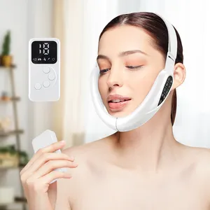 KKS Double Chin Remove Electric V Face Lifting Machine LED Skin Device Vibration Light EMS V-Face Shaping Facial Massager