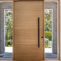 Porte extérieure en bois prête à l'emploi avec système de serrure intelligente pour maisons résidentielles modernes, avec trous pré-percés pour système électronique