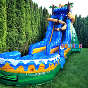 Château gonflable pour enfants, toboggan aquatique, jeux gonflables, toboggan aquatique tropical gonflable commercial - Product Image 5