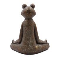 30,5x16,5x34,3 cm Braune Magnesium-Yoga-Frosch-Figur in Lotus-Position mit Goldakzenten