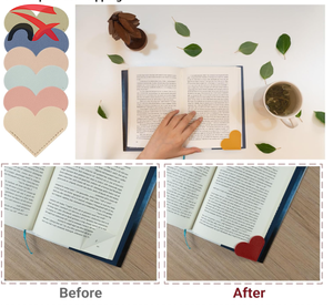 Logotipo personalizado Página <span class=keywords><strong>de</strong></span> esquina Accesorios <span class=keywords><strong>de</strong></span> libros Lindo marcapáginas <span class=keywords><strong>de</strong></span> corazón <span class=keywords><strong>de</strong></span> cuero en blanco para oficina Bookworm Present Home - Product Image 6