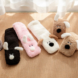 Calcetines de mujer marrones cálidos para interiores, calcetines hasta la rodilla, térmicos, antideslizantes, para uso diario, de punto. - Product Image 6