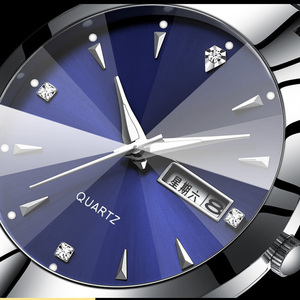 Beli Jam Tangan Quartz Pasangan untuk Pria dan Wanita dengan Tali Baja Anti Karat, Kalender, Gaya Mingguan, Jam Tangan <span class=keywords><strong>Online</strong></span> - Product Image 4