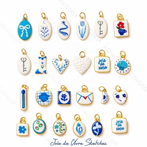 จอย เดอ วิวเร |   จี้เคลือบทอง 18K PVD บนสแตนเลสสตีล ลงสีด้วยมือ สำหรับทำเครื่องประดับ |   กันน้ำและทนทาน - Product Image 5