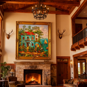 Tranh sơn dầu làm bằng tay Kết cấu nghệ thuật trừu tượng trên vải cảnh quan biển tác phẩm nghệ thuật trang trí phòng khách bức tranh tường - Product Image 3