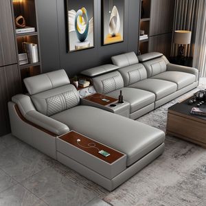 高級チェスターフィールドソファセット 1+2+3 本革製 L字型 モダンデザイン リビングルーム ホテル＆アパートメント向け - Product Image 3