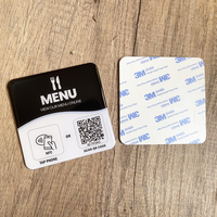 3.93 "X3.93" 10cm appuyez pour commander forme carrée NFC carte Menu plaque autocollant lien rapide vers Menu numérique Plaques de Table pour Restaurant