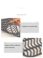 Tapis de protection pour évier de cuisine en silicone résistant à la chaleur, pliable, antidérapant, avec grille pour évier en porcelaine et drain arrière