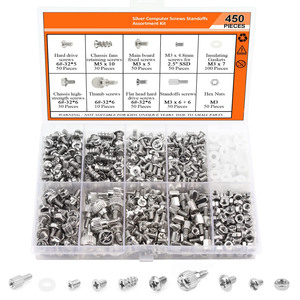 Baiguluo Computer Screw Assortment Kit 450pcs Black M3 6-32 For Desktop PC Case Motherboard Fan Hard Drive Standoffs - Product Image 3