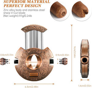 Tijeras para Cigarros de Acero Inoxidable de Alta Calidad, Diseño en V y Círculo de Lujo, Cortador de Cigarros Portátil Personalizado - Product Image 2