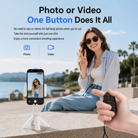 Télécommande sans fil Bluetooth pour selfie, bouton déclencheur zoom, caméra TikTok, vidéo courte, iPhone, Android, rechargeable