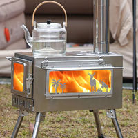 Poêle à granulés de bois portable et pliable en acier inoxydable, poêle de camping, poêle de chauffage extérieur pour tentes, poêles à bois, chauffages