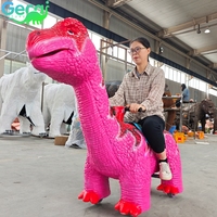 Trottinette Dinosaure Animatronique Personnalisable, Dinosaure Interactif à Chevaucher pour Centre Commercial