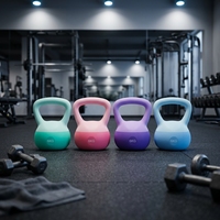 Kettlebell souple et sûre avec revêtement extérieur en PVC anti-collision, idéale pour les entraînements à domicile, pour les débutantes, le yoga et la formation.