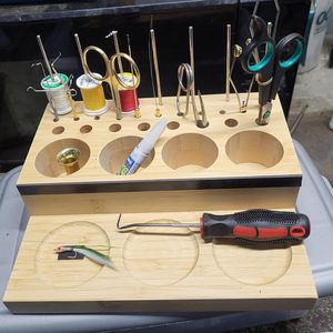 Ussuris – Organisateur de <span class=keywords><strong>bureau</strong></span> en bois rectangulaire pour kit d'outils de montage de mouches, <span class=keywords><strong>plateau</strong></span> de rangement pour matériaux de <span class=keywords><strong>bureau</strong></span> - Product Image 3