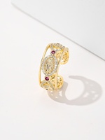 Bijoux de mode religieux, ensembles de bracelets et de bagues, accessoires unisexes, laiton plaqué or, zircon