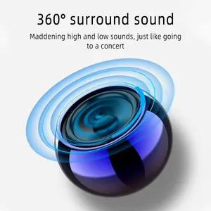 M3 Speaker Nirkabel Warna-warni 3D, Audio Kecil Mini Rumah Portabel Luar Ruangan Stereo Subwoofer Bulat Volume Tinggi