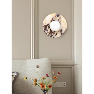 Italian <b>Wall</b> Lamp Marble Design LED E27 <b>Switch</b> Control For Living Room Bedroom Hallway Decorative <b>Light</b> - Product Image 1