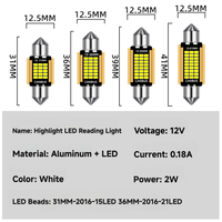 Fourniture d'usine Auto Intérieur LED Éclairage C5W Festoon Ampoule 15SMD 2016 Voiture Lecture Dôme Toit Lampe en 31mm 36mm 39mm 41mm Tailles