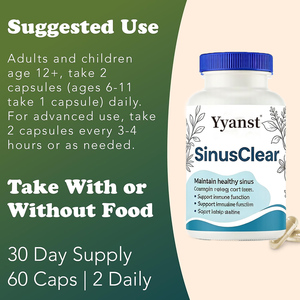Capsules de SinusClear à base de plantes pour la santé des sinus et du système immunitaire, complément quotidien pour le bien-être nasal, sans gluten, végétalien - Product Image 2