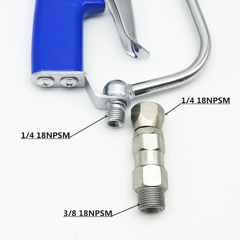 Высокого давления в прямом эфире пистолет поворотный 1/4 дюйма x 1/4 дюйма F-M 7200psi безвоздушного распыления краски шланг высокого давления в прямом эфире пистолет шарнирного соединения