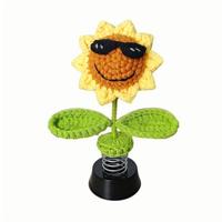 Décoration de voiture à tête oscillante, fleur de tournesol préservée, style disco, mignonne, tendance, en promotion