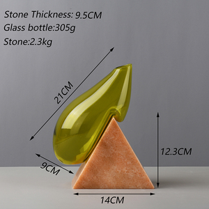 Vaso <span class=keywords><strong>in</strong></span> vetro <span class=keywords><strong>in</strong></span> stile giapponese con perfetta combinazione artistica di <span class=keywords><strong>pietra</strong></span> e vetro - Product Image 6