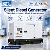 Générateur diesel silencieux refroidi par eau Royal économique 50 kVA ATS à démarrage automatique pour usage commercial