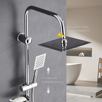 Ensemble de douche pluie monobloc simple avec pommeau de douche, porte-savon et buse de surpression pour toilettes et baignoire, pour usage domestique et hôtelier