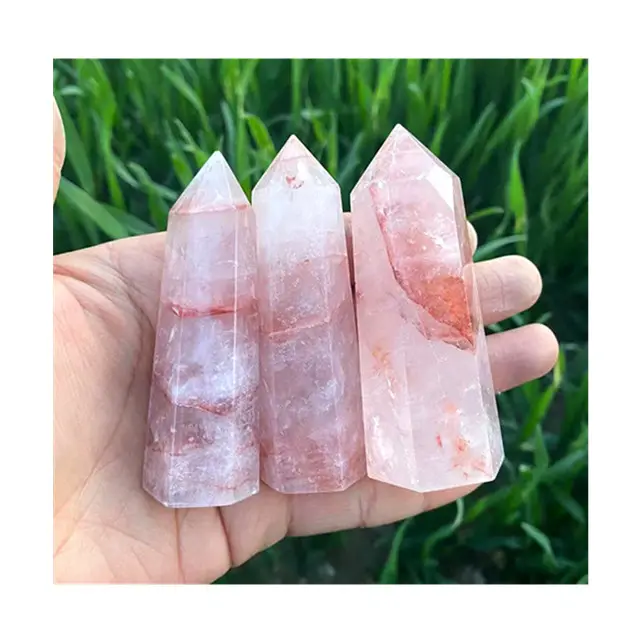 Wholesale Natural Quartz Stones And Crystals Healing Stones Red Fire Quartz Point Crystal Tower