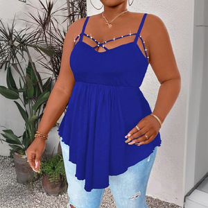 Grande taille gilet hauts pour femmes vêtements 2025 été Sexy grande taille mince pull à manches courtes femme coréen débardeur T-Shirts t-shirts - Product Image 2